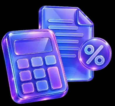 3D financial documents and calculator