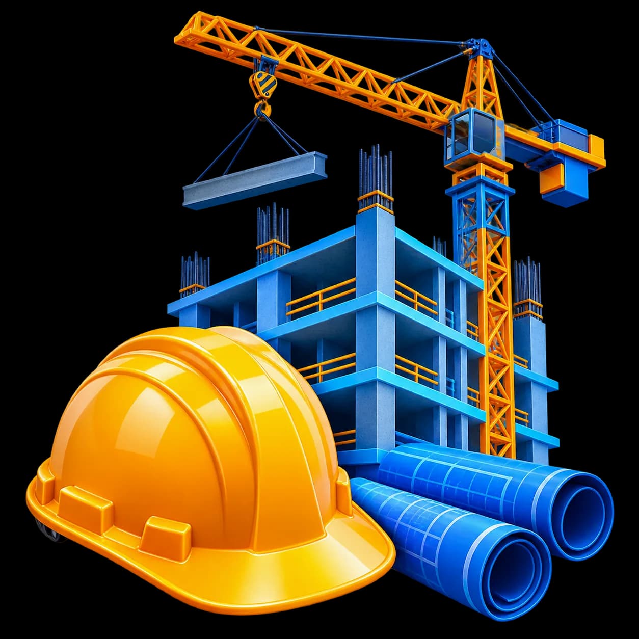3D construction helmet and building structure