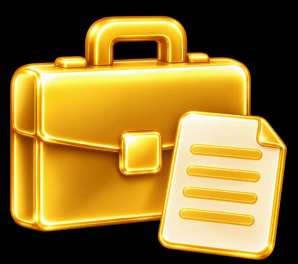 3D briefcase with a professional document