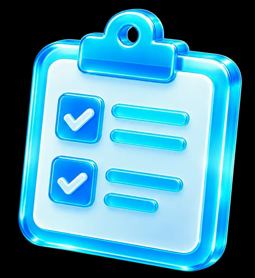 3D clipboard with a checklist
